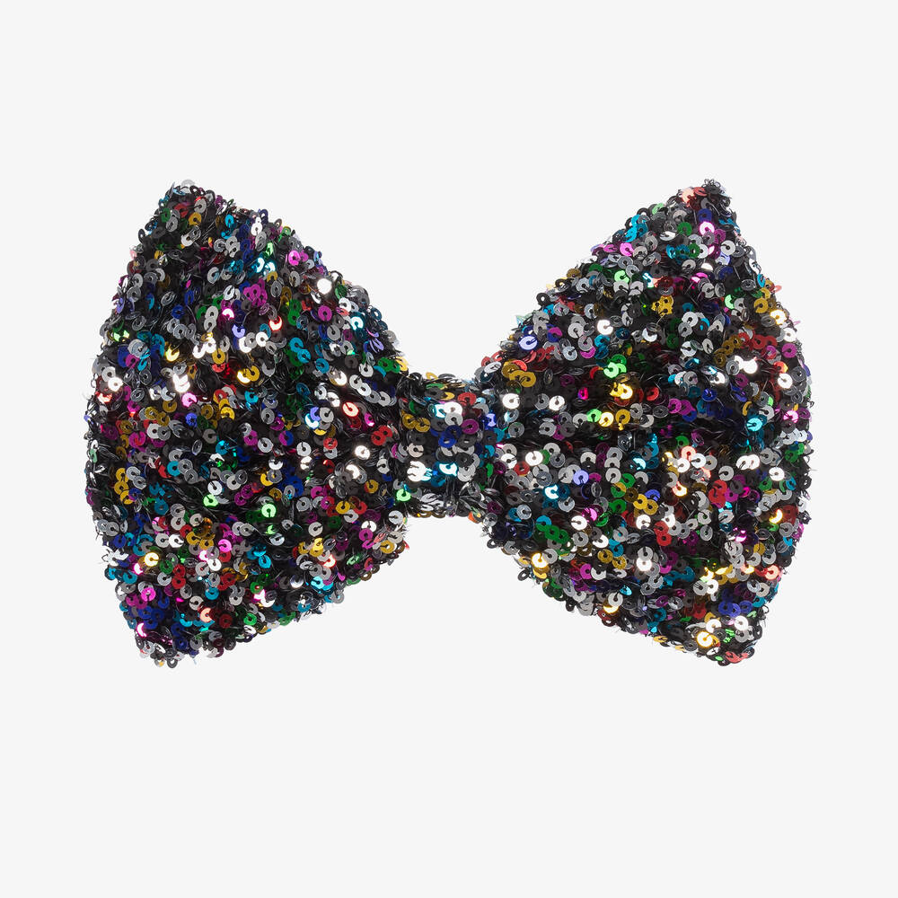 Wauw Capow - Black Sequin Bow Headband | Childrensalon