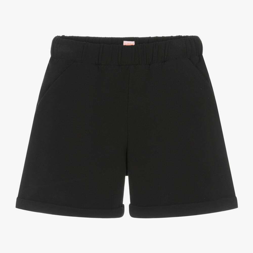 Wauw Capow - Boys Black Organic Cotton Jersey Shorts | Childrensalon