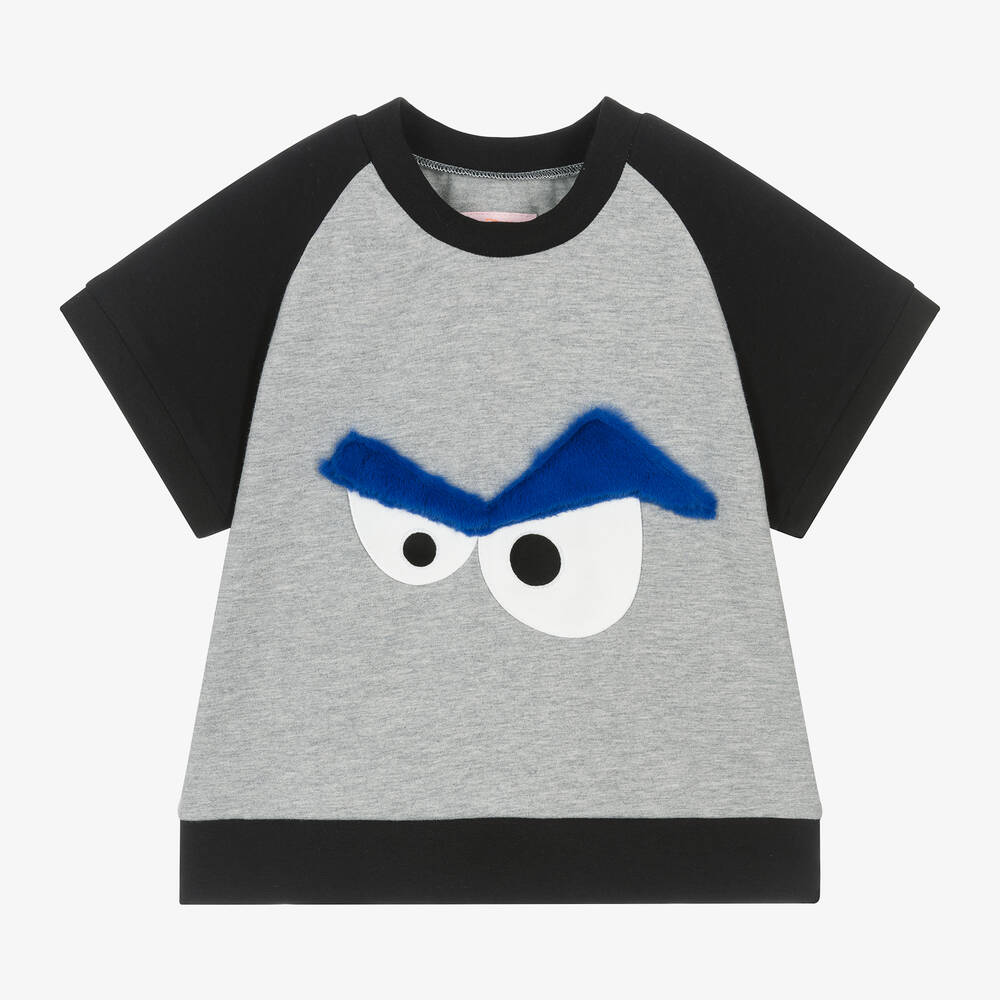 Wauw Capow - Серая хлопковая футболка для мальчиков | Childrensalon