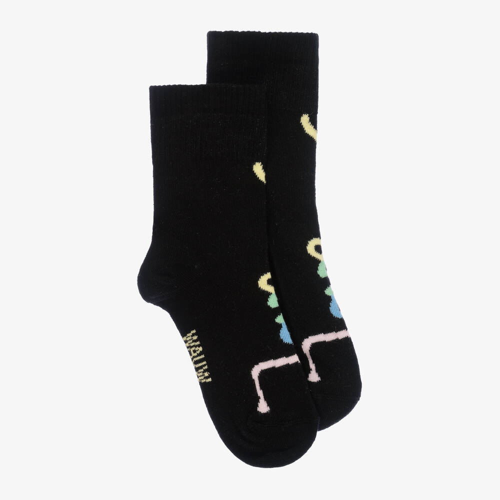 Wauw Capow - Girls Black Organic Cotton Ankle Socks | Childrensalon