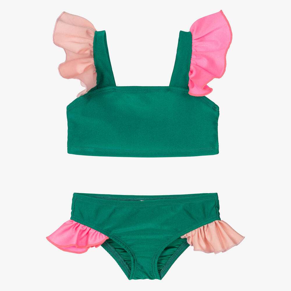 Wauw Capow - Grüner Rüschen-Bikini für Mädchen | Childrensalon