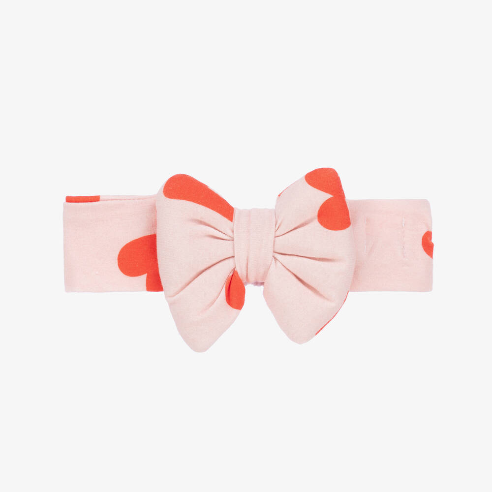 Wauw Capow - Girls Pink Organic Cotton Bow Headband | Childrensalon