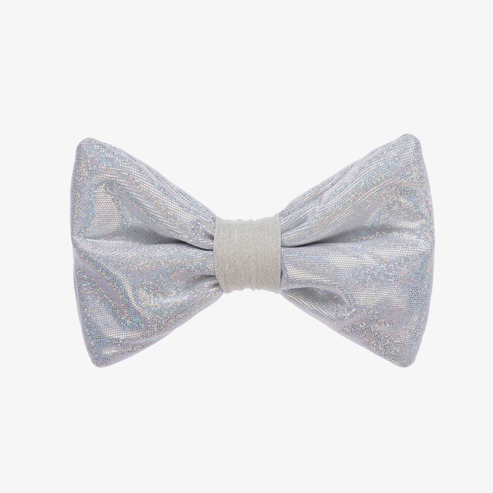 Wauw Capow - Girls Silver Iridescent Bow Headband | Childrensalon