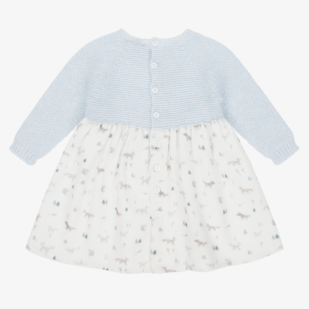Wedoble - Vestido azul de lana y algodón para niña | Childrensalon
