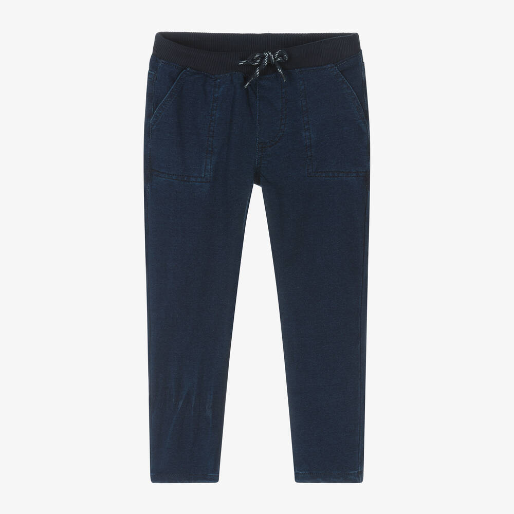 Week-end à la mer - Boys Blue Jersey Denim Jeans | Childrensalon