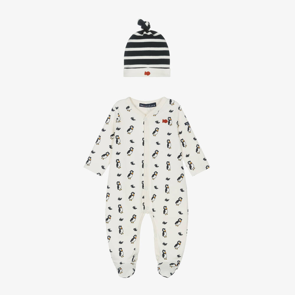 Week-end à la mer - Boys Ivory Toucan Babygrow Set | Childrensalon