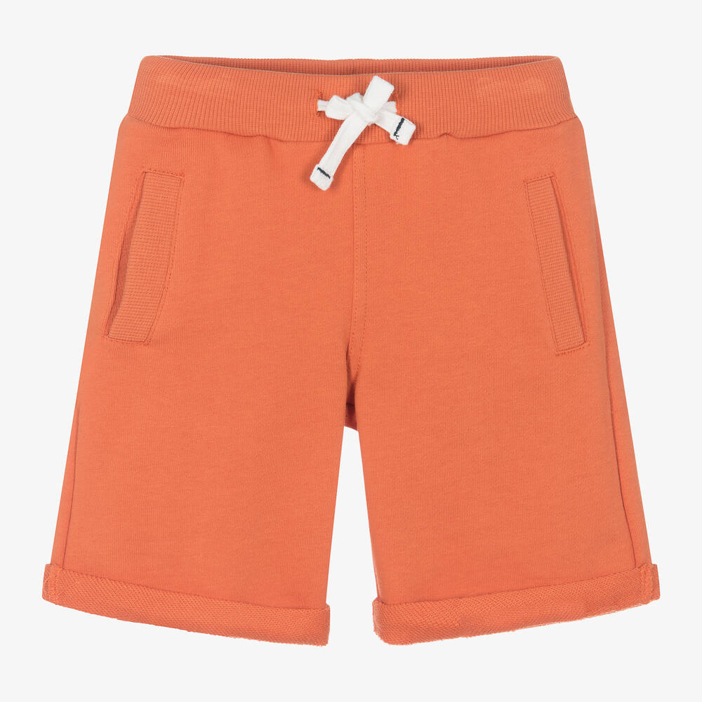 Week-end à la mer - Boys Orange Cotton Jersey Shorts | Childrensalon