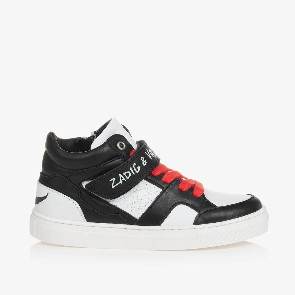 Zadig & Voltaire Black & White Leather High-top Trainers