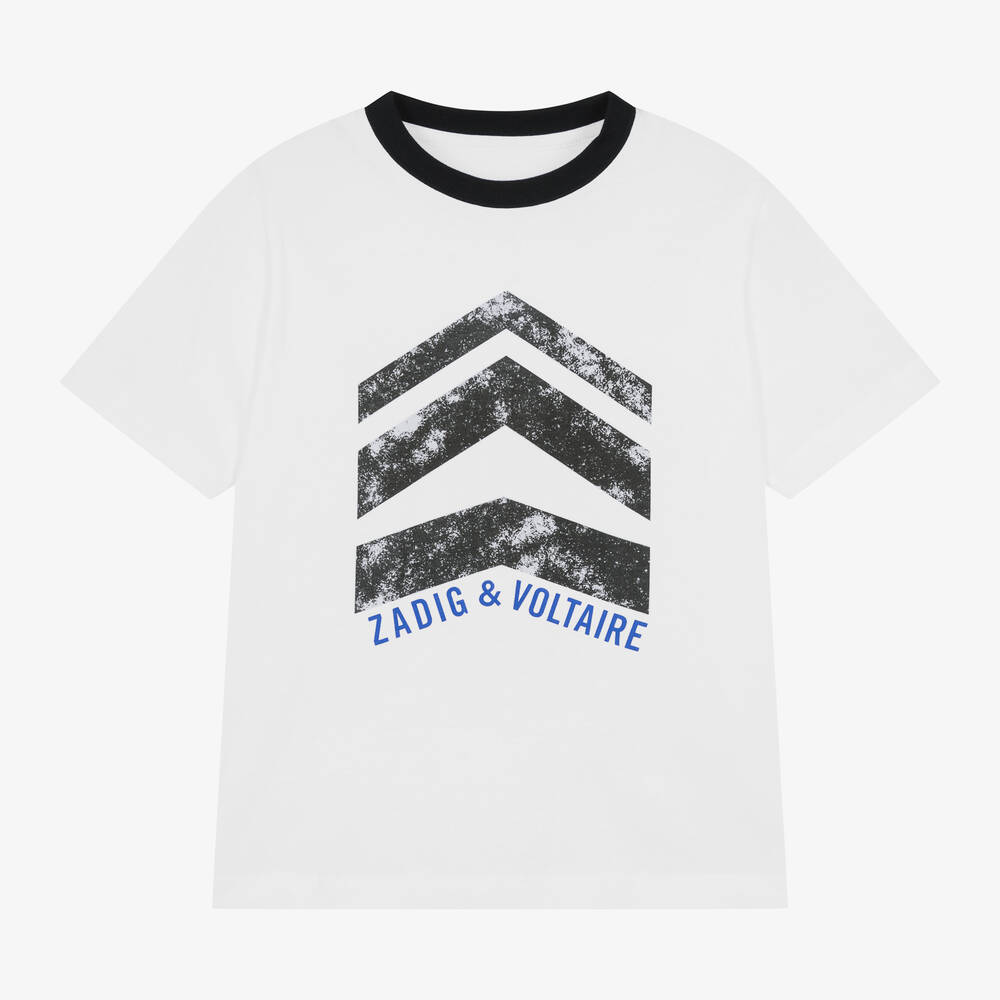 Zadig&Voltaire - Boys White Cotton T-Shirt | Childrensalon