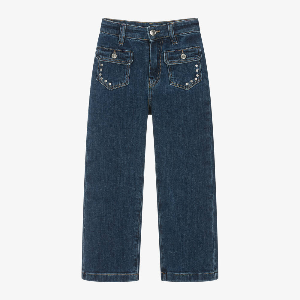 Zadig&Voltaire - Girls Blue Denim High Waisted Jeans | Childrensalon