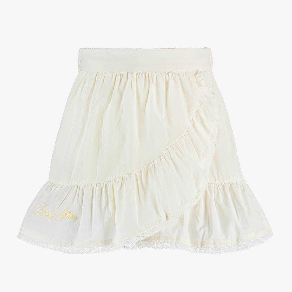 Zadig&Voltaire - Girls Ivory Cotton Ruffle Skirt | Childrensalon