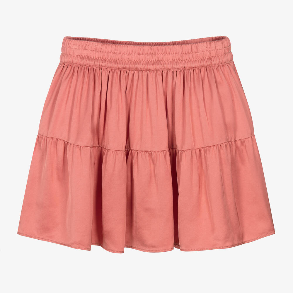 Zadig&Voltaire - Girls Pink Viscose Satin Skirt | Childrensalon
