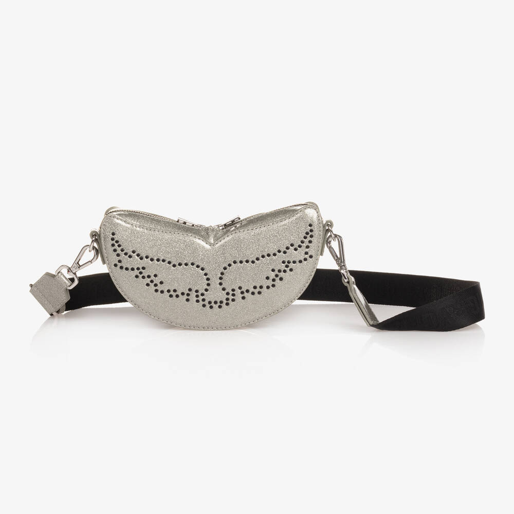 Shop Zadig & Voltaire Girls Silver Glitter Wings Bag (19cm)