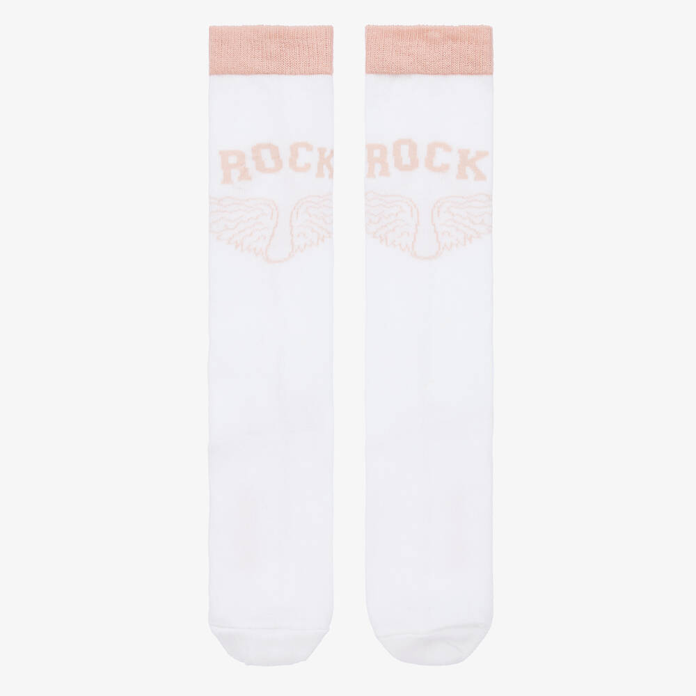 Zadig & Voltaire Kids' Girls White & Pink Cotton Socks