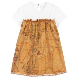 Alviero Martini - Beige Geo Map Jersey Dress