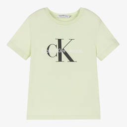Calvin Klein Boys Classic Logo Crew Neck Tee in Soft Cotton