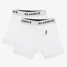 Calvin Klein Boys White & Black Logo Boxer Shorts ( 2-Pack ) | Junior  Couture USA