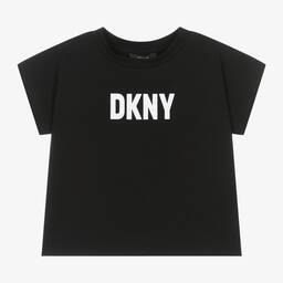 DKNY Plain cotton leggings girl black 