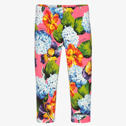 Dolce & Gabbana - Girls Pink Hydrangea Leggings