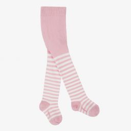 Pink Striped Cotton Tights
