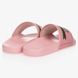 Gucci - Girls Pink Logo Sliders | Childrensalon