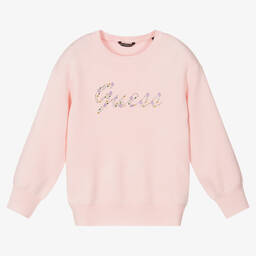 Guess - Pink Beaded Logo Sweater | Childrensalon