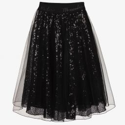 Monnalisa - Black Sequin \u0026 Tulle Skirt 