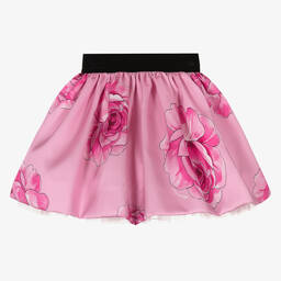 Monnalisa Girls Pink Roses Skirt