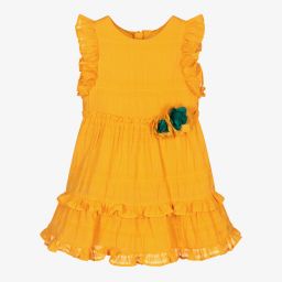 Tutto Piccolo - Girls Yellow Striped Dress | Childrensalon