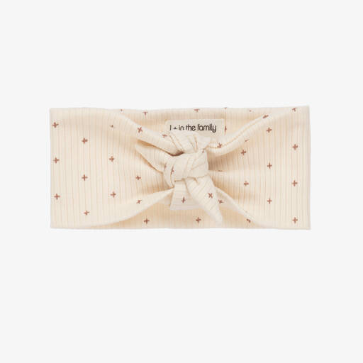 1 + in the family-Baby Girls Ivory Cotton Bow Headband | Childrensalon
