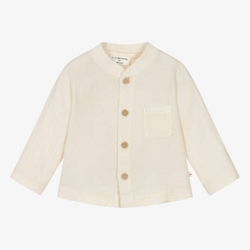 1 + in the family-Boys Ivory Cotton Shirt | Childrensalon