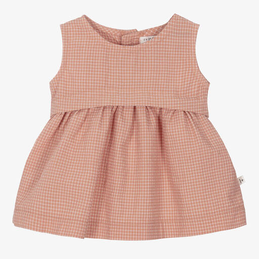 1 + in the family-Girls Pink Check Seersucker Dress | Childrensalon