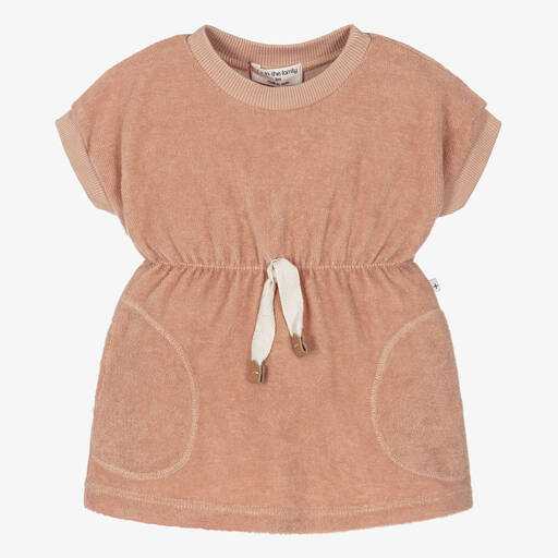 1 + in the family-Girls Pink Cotton Towelling Dress | Childrensalon