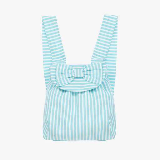 A Dee-Girls Blue Striped Backpack (20cm) | Childrensalon