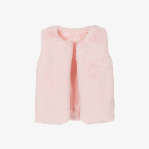 A Dee-Girls Pink Faux Fur Gilet | Childrensalon