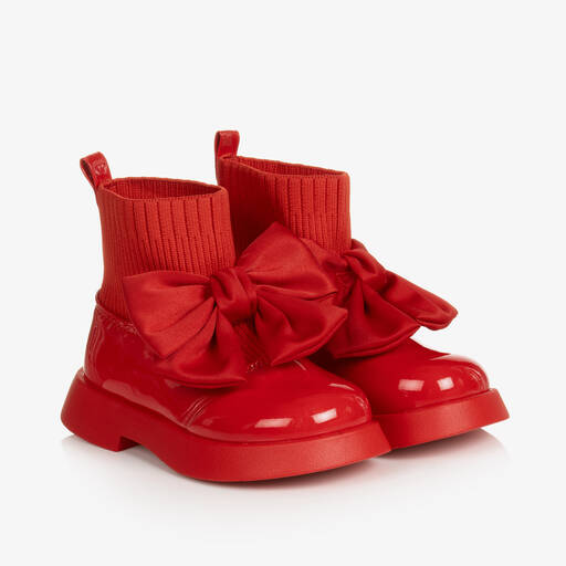 A Dee-Girls Red Patent Faux Leather Boots | Childrensalon