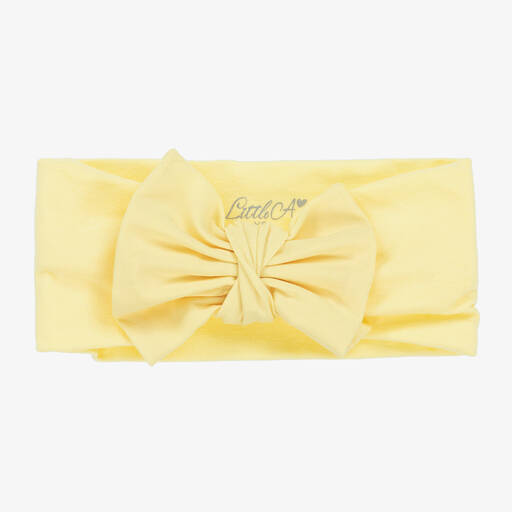 A Dee-Girls Yellow Cotton Bow Headband | Childrensalon