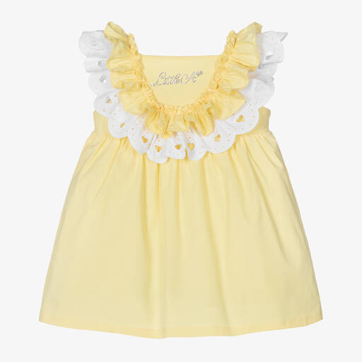 A Dee-Girls Yellow Cotton Dress | Childrensalon