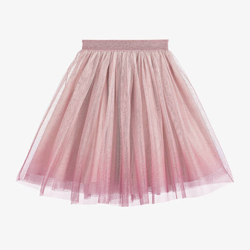 Abel & Lula-Girls Glittery Pink Tulle Skirt | Childrensalon