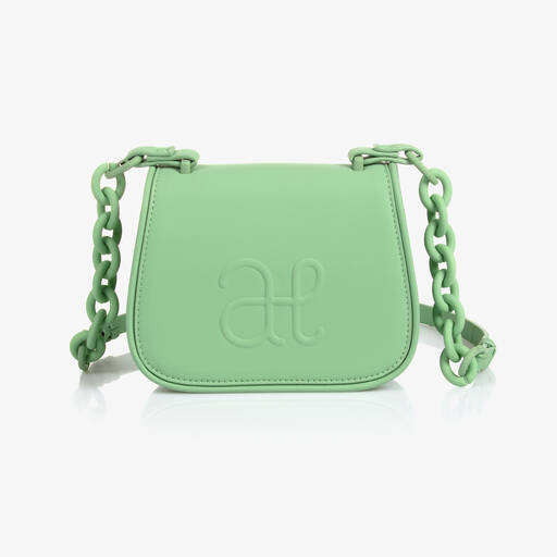 Abel & Lula-Girls Green Monogram Shoulder Bag (18cm) | Childrensalon