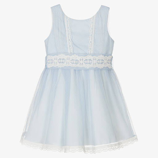 Abel & Lula-Girls Light Blue Tulle Dress | Childrensalon