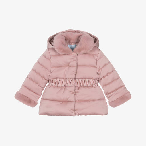 Abel & Lula-Girls Pink Puffer Jacket | Childrensalon