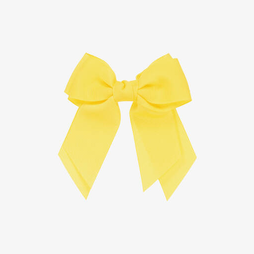 Abel & Lula-Girls Yellow Bow Hair Clip (12cm) | Childrensalon