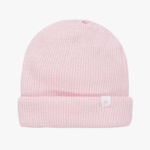 Absorba-Pale Pink Ribbed Cotton Baby Hat | Childrensalon