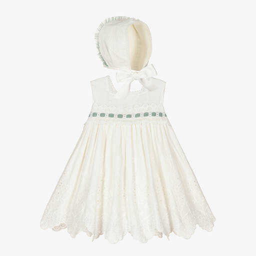 Abuela Tata-Baby Girls Ivory Embroidered Dress Set | Childrensalon