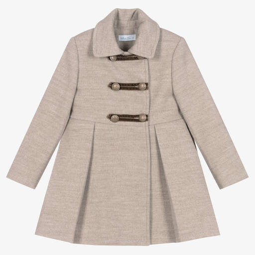 Abuela Tata-Girls Beige Traditional Coat | Childrensalon