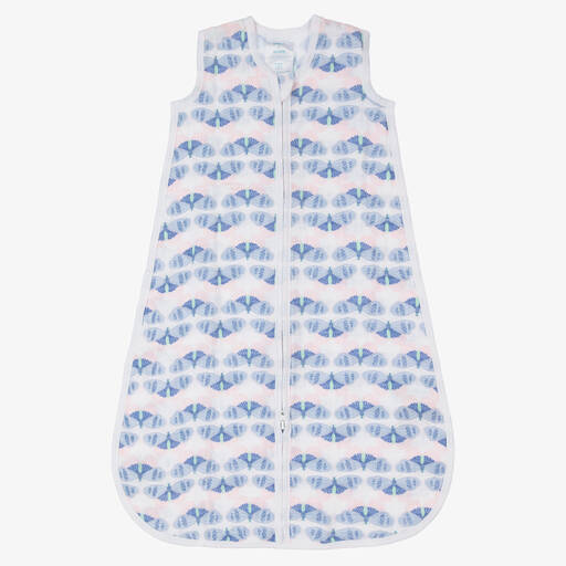 aden + anais-Baby Girls Blue Butterfly Sleeping Bag | Childrensalon