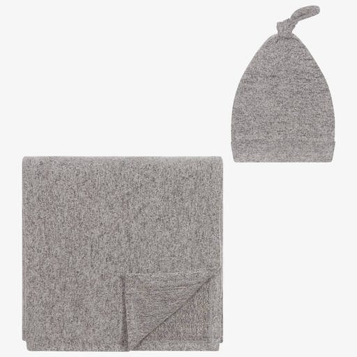 aden + anais-Grey Blanket & Hat Set | Childrensalon