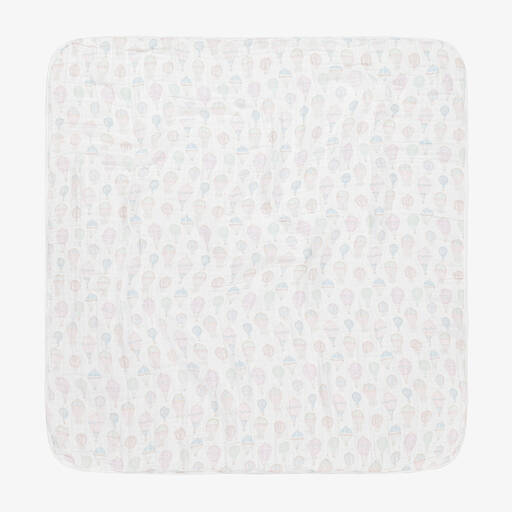 aden + anais-White Organic Cotton Muslin Blanket (120cm) | Childrensalon