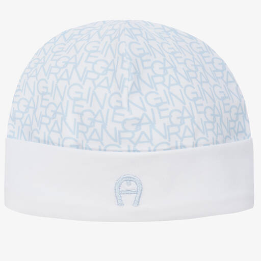 AIGNER-قبعة قطن بيما لون أزرق  و أبيض للمواليد | Childrensalon